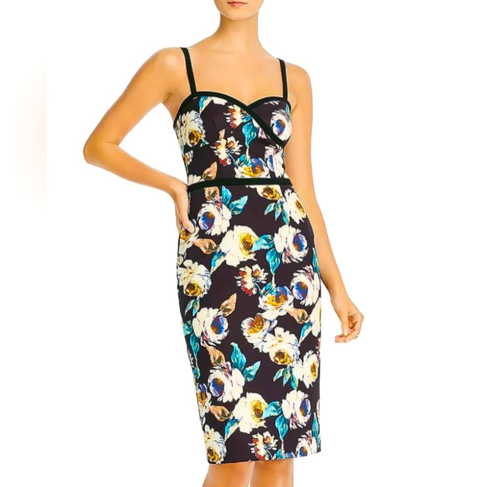 Black Halo Daria dress in holographic print size 4